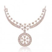 Beautifully Crafted Diamond Necklace & Matching Earrings in 18K Yellow Gold with Certified Diamonds - TM0519P